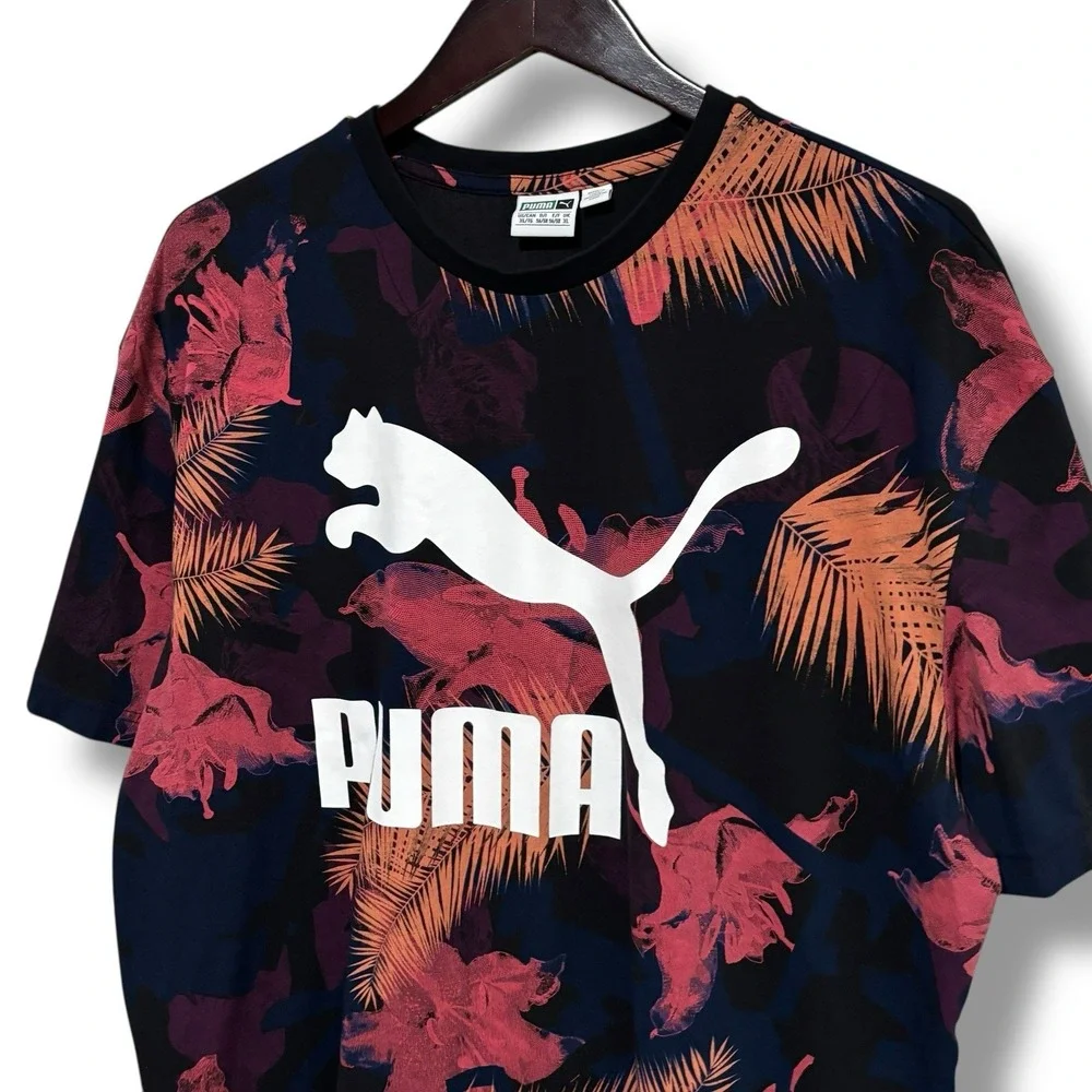 PUMA Men's Floral Leaf Print Graphic‎ T Shirt Size XL 24 x 30 - Picture 3 of 5